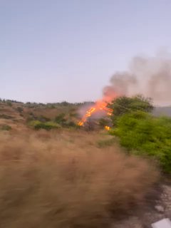 שריפות בבירייה בעקבות מטח הטילים...