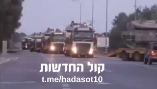 טנקים ישראלים שהיו לאחרונה באימונים בעזה יוצאים כעת צפונה...